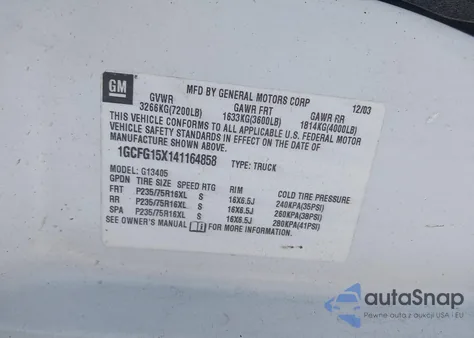 2004 Chevrolet Express from USA, damaged, VIN 1GCFG15X141164858